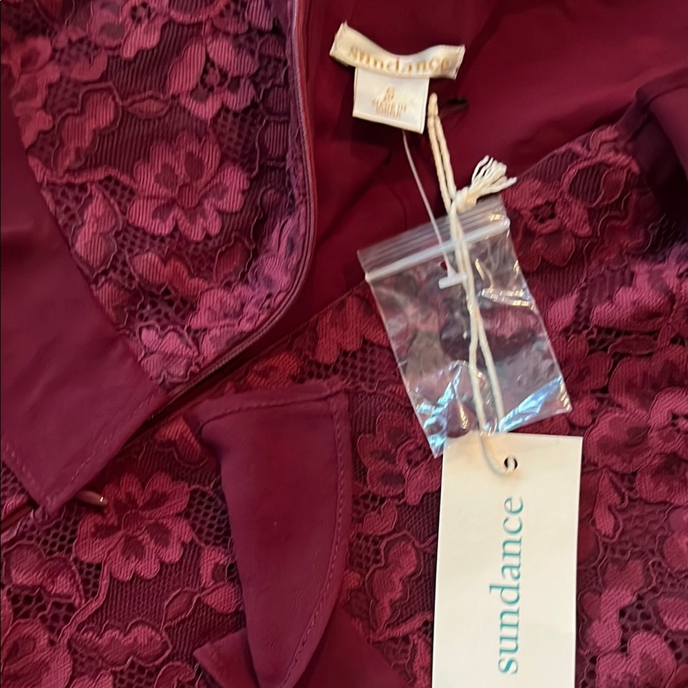 Sundance Burgundy Lace Dress - Picture 8 of 14